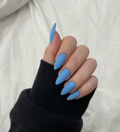 Blue Manicure, Matted Nails, Blue Matte Nails, Work Nails, Nail Patterns, French Tip Nails, Dope Nails, Matte Nails, Best Acrylic Nails