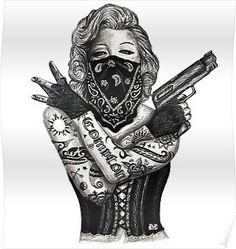 Marilyn Monroe 'Gangstified' Posters Marilyn Monroe, Face Mask, Mask