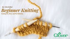 a crochet hook is hooked up to the end of a knitted object