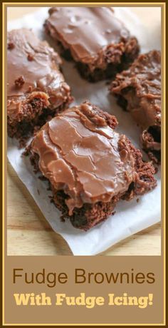 chocolate fudge brownies with fudge icing