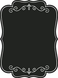 a black and white photo frame with an ornate border