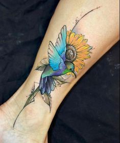 Colorful Hummingbird Tattoo, Hummingbird Flower Tattoos, Ireland Tattoo, Happiness Tattoo, Colorful Hummingbird, Beauty And Beast, Hummingbird Flowers