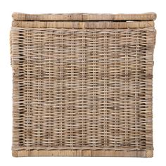 an empty wicker basket on a white background