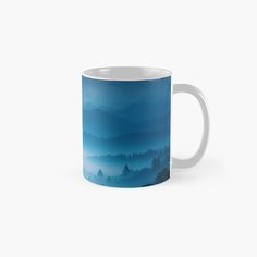 Enjoy your drinks with a classic mug featuring stunning mountain views and a serene mountain aesthetic. Inspired by mountain photography and mountain art, it showcases an illustration of mountains under a blue sky. Perfect for mountain hiking enthusiasts and those who love night sky art with night sky stars and watercolor vibes. This piece adds beautiful mountain scenery to your space. Sky And Sunset, Tree Scenery, Wild Night, Sky Stars, Mountain Scenery