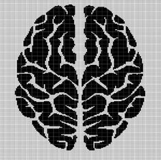 a cross stitch pattern with the shape of a brain