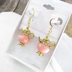 These Earrings Have Gold Plated Hardware. Purple Heart Earrings, Ivory Earrings, Briar Rose, Pumpkin Earrings, Kate Spade Earrings, Spiral Earrings, Closet Size, Rose Tea, Heart Drop Earrings