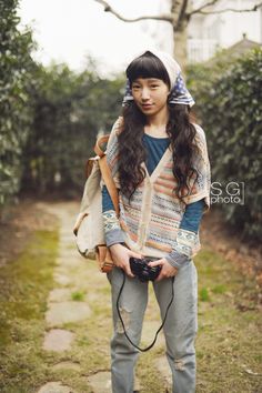 If she's wearing hiking boots, then it's yama ;) < Mountain Girl, Forest Girl, J Fashion, Japanese Fashion, In The Woods