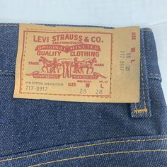 Levi’s denim 717 pants 1970s black stitch Size: 28" x 28" Black Stitch, Vintage Levis, Quality Clothing, Denim Pants, 1970s, Pants, Clothes, Black, Trousers