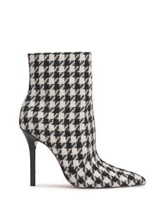 Lirya Bootie in Houndstooth – Jessica Simpson Pattern Shoes, Black Houndstooth, Shoe Boutique, Houndstooth Pattern, Girls Boots, Stiletto Heel, Jessica Simpson, Cute Shoes, Bootie