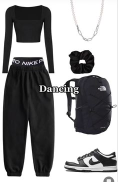 All Black Hip Hop Outfit, Nike Dance Outfits, What To Wear For Dance Practice, Hip Hop Dance Practice Outfits, Hip Hop Dance Class Outfits