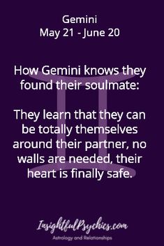 a purple background with the text genni may 21 - june 20 how gerni knows they found their soulmate