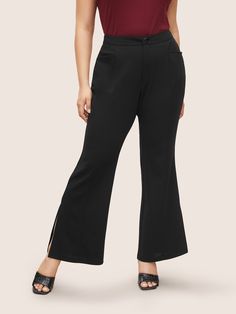 Trendy Bottoms, Flare Leg Pants, Split Hem, Leg Pants, Split, 404 Not Found, Size 10, Plus Size, Pants