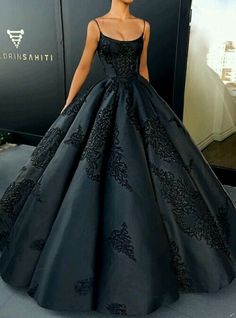 Black Ball Gown, Cheap Prom Dresses Long, Vintage Party Dresses, Princess Prom Dresses, Spaghetti Strap Prom Dress, Prom Dresses Modest, Satin Prom Dress