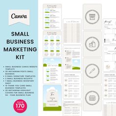 Small Business Marketing Kit Business Starter Kit, Editable Birthday Cards, Marketing Kit, Email Signature Templates, Creative Juice, Business Launch, Receipt Template, Canva Website, Business Operations