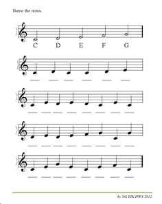 the music sheet for name the note 1 with notes and numbers on it, as well as