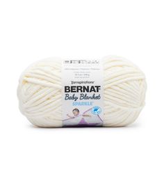 bernat baby blankets sparkle yarn ball in white, on a white background with the label