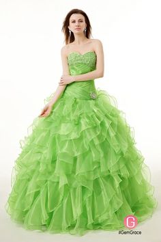 Only $158.99, Special Occasion Dresses Sequined Organza Formal Long Quinceanera Dress #CH0050 at #GemGrace. View more special Special Occasion Dresses,Quinceanera Dresses now? GemGrace is a solution for those who want to buy delicate gowns with affordable prices, a solution for those who have unique ideas about their gowns. Find out more>> Coral Quinceanera Dresses, Green Ball Gown, Delicate Gown, Bridal Women, Ruffle Fabric, Dresses Quinceanera, Quinceanera Dress, Sweet 15, Pretty Prom Dresses