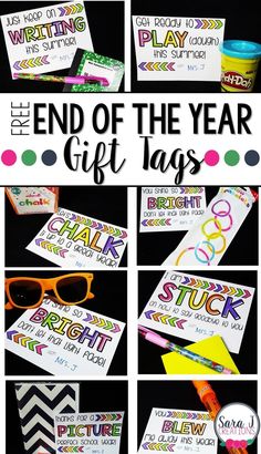 the end of the year gift tags for kids to use in their classroom or home