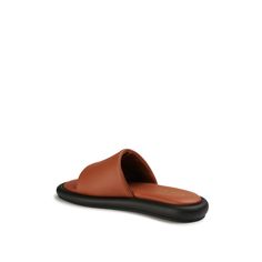 Giorgia Sandals | Women’s Sandals | Italian Leather Shoes - Italeau Nuova Brown Slip-on Slides For Spring, Brown Leather Footbed Slides For Spring, Trendy Leather Slides With Round Toe, Trendy Leather Slide Footbed Sandals, Trendy Brown Leather Footbed Sandals, Chic Brown Slides With Leather Footbed, Trendy Open Toe Leather Slippers, Trendy Leather Open Toe Slippers, Brown Slide Mules For Spring