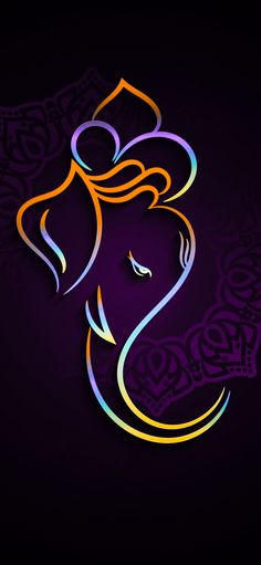 the colorful ganeshi symbol is displayed on a dark background