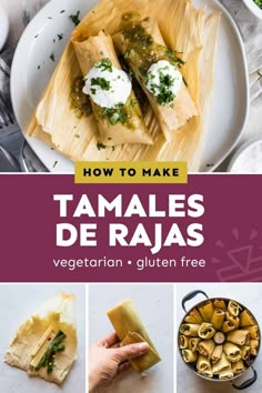 An easy Tamales de Rajas recipe filled with roasted poblano peppers and melted cheese! This traditional Mexican dish is also vegetarian and gluten free. Vegetarian Tamales, Homemade Tamales Recipe, Easy Tamales, Isabel Eats, Homemade Tamales, Tamales Recipe, Roasted Poblano Peppers, Roasted Poblano, Traditional Mexican Dishes