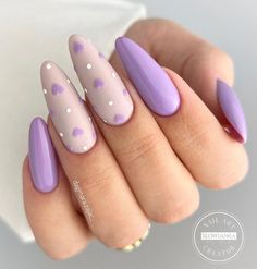 Ongles Gel Violet, Violet Nails, Purple Nail Art, Lilac Nails, Purple Nail Designs, Different Nail Designs, Purple Nail, Cute Gel Nails