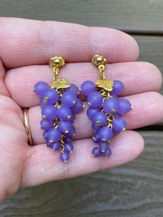 Beautiful earrings! Please see my other listings for more vintage jewelry as I am happy to combine the shipping. Thanks so much! Vintage Dangle Chandelier Earrings For Anniversary, Vintage Chandelier Dangle Earrings For Anniversary, Vintage Dangle Clip-on Earrings For Gift, Vintage Dangle Chandelier Earrings As Gift, Vintage Chandelier Dangle Earrings As Gift, Vintage Purple Earrings, Vintage Purple Drop Earrings, Purple Grapes, Etsy Earrings Dangle