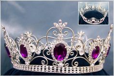 Rhinestone full unisex silver Amethyst Crown – CrownDesigners Amethyst Crown, Crown Silver, Royal Crowns, Bridal Jewelry Vintage, Royal Tiaras, Beautiful Tiaras, Celtic Wedding Rings, Diamond Tiara, Celtic Wedding