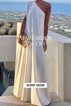 Summer Fashion Sleeveless Holiday Party One Shoulder Loose Party Maxi Dress Christmas Cruise, Christmas Cruises, Party Maxi Dress, Maxi Dress Summer, Summer Favorites, Maxi Dress Party, Bohemian Dress, Summer Maxi Dress, Dress Summer