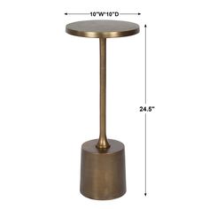 an image of a table with measurements for the top and bottom part of it in gold