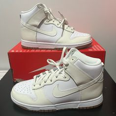 Nike Dunk High Sail Gum White Shoes Dd1869-109 Size 8.5w/7m New High Nike Dunks, Nike Dunk High, Dunk High, Shoes Nike, Nike Dunk, Nike Dunks, White Shoes, Light Beige, New Color