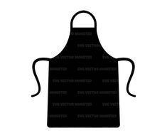 a black and white silhouette of an apron