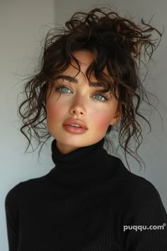 Curtain Bangs Curly Hair: Styling Tips & Ideas - Puqqu Trendy Womens Haircuts, Natural Curly Hair Cuts, Curly Hair With Bangs, Summer Hair Color, Curly Hair Cuts, Hair Game, Curtain Bangs, Long Curly Hair