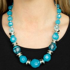 Dine And Dash Blue Necklace With Matching Earring Paparazzi Accessories, Blue Necklace, Paparazzi Jewelry, Silver Accents, Silver Cuff, Blue Beads, Necklace Earring Set, Matching Earrings, Blue And Silver