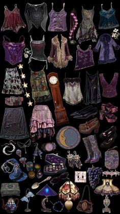 Belinda Core Aesthetic, Cute Whimsigoth Outfits, Witchy Outfit Inspiration, Colorful Whimsical Outfits, Whimsigoth Halloween Costume, Moon Witch Outfit, Autumn Whimsigoth Outfits, Whimsigoth Essentials, Whimsy Goth Fashion