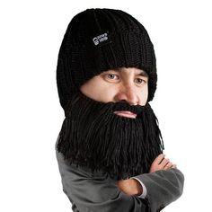 Beard Hat Beanie - Funny Vagabond Knit Beard Head Knitted Beard, Beard Guide, Beard Beanie, Fake Beards, Cool Beanies, Beard Hat, Black Beards, Beard Love, Beard Styles For Men