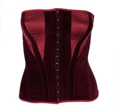 F/W 2004 Roberto Cavalli Burgundy Velvet Quilted Satin Lace-Up Corset Bustier For Sale at 1stDibs | red velvet corset top, quilted corset, burgundy lace corset top Luxury Overbust Corset With Boned Bodice, Luxury Strapless Corset Dress, Luxury Overbust Corset For Evening, Luxury Corset Dress With Boned Bodice, Red Strapless Corset With Boned Bodice, Velvet Corset Dress With Boned Bodice, Gothic Velvet Corset With Boned Bodice, Gothic Velvet Underbust Corset, Elegant Velvet Fitted Corset