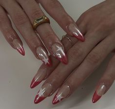 chrome nails, chrome nail, chrome nail design, nail art, nail design Red Nail With Accent Nail, Red And Chrome Nails, Chrome Star, Nails Star, Nails Korean, Star Nail Designs, Red And White Nails