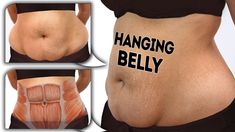 an image of a woman's stomach with the words hanging belly written on it