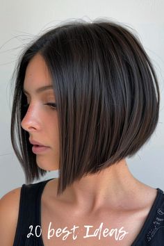 A bob haircut is not just fashionable but also practical for all seasons. Its versatile length keeps you cool during summer and is easy to style with scarves and hats in winter, making it a year-round favorite. Off The Shoulder Bob Haircut, Short Rounded Bob Hairstyles, Women’s Short Haircut Bob, Summer Bob Hairstyles 2024, Angled Bob Haircuts 2024, Bob With Center Part, Shoulder Bob Haircut, Short Bob Women, A Line Bob Short