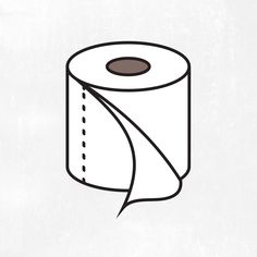 a drawing of a roll of toilet paper