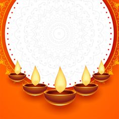 diwali background with candles and place for text