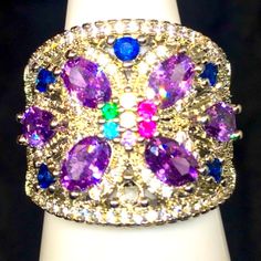 Brand New. 6-7-8-9 Fashion 925 Silver Natural Gemstones Tanzanite & White Sapphire Stone : Tanzanite And White Keywords Jewelry Rings, Necklaces, Bracelets, Sterling, Silver, Gold, Rose, Gold, 18kt 24kt 10kt 14kt Crystals, Rose, Gold, Body Jewelry, Butterflies, Animals, Rhinestones, Sequin Color, Blast, Colorful, Rainbow, Stamped 925 Jewel Bling Gemstoneice Bling-Bling Jewellery Symbolises Currency, Fashion, Wealth And Opulence, Social Status, Self-Expression, Wealth Security, Religion, Attracti Silver Multi-stone Dazzling Gemstones, Silver Multi-stone Gemstones, Dazzling Silver Multi-stone Gemstones, Dazzling Multicolor Jewelry With Accent Stones, Multicolor Gemstones With Accent Stones, Dazzling Silver Gemstones With Accent Stones, Gold Body Jewelry, Mosaic Inlay, Big Stone Ring