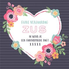 a heart shaped frame with flowers on it and the words zus written in german