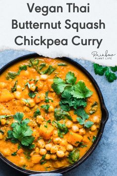 vegan thai butternut squash chickpea curry