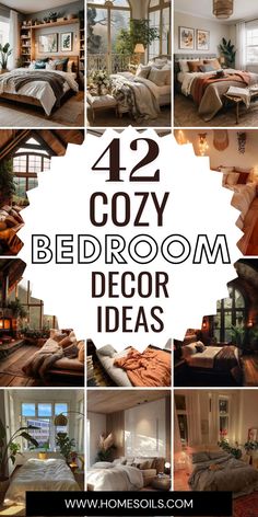 the collage shows different types of bedroom decor