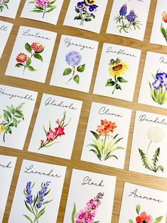 Floral Wedding Table Numbers Watercolor Flower Table Cards | Etsy Wildflower Wedding Decor, Table Numbers Watercolor, Spring Wedding Decor, Flower Table Numbers, Watercolor Table Numbers, Watercolor Menu, Wildflower Wedding Theme, Floral Wedding Table, 5x7 Prints