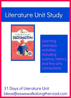 a book cover with the title, literature unit study