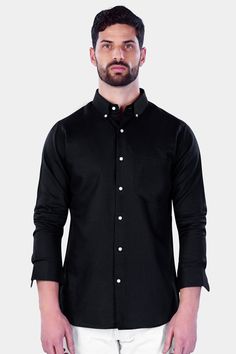 Invest in quality, embrace style. The Jade Black Dobby Textured Button Down Shirt is the ultimate choice. Crafted from premium Giza cotton, it offers a unique textured finish that exudes sophistication and style. Elevate your fashion game with this versatile piece. Fused collar and cuffs, collar stand and flat felled side seams provide structure and stability to all our shirts. 100 % Premium Giza Cotton: Long staple, smother, resistant to pilling, greater resistance to abrasion and stretching, b Dobby Weave, Cotton Shirts For Men, Tropical Blue, Formal Casual, Black Textures, Shoulder Shirts, Giza, Collar And Cuff, Full Sleeve