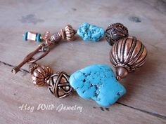 Handcrafted Artisan Copper Turquoise Chunky Bracelet, Womens Gemstone Bracelet, Turquoise Cowgirl St Unique Turquoise Beaded Bangle Bracelet, Unique Turquoise Bracelets With Gemstone Beads, Turquoise Cowgirl, Chunky Bracelet, Chunky Bracelets, Copper Turquoise, Cowgirl Style, Phoenix Az, Gemstone Bracelet